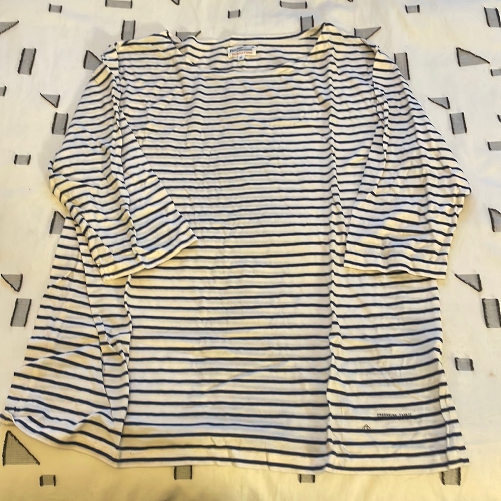 Mens Gant Rugger Striped Quarter Sleeve Tee